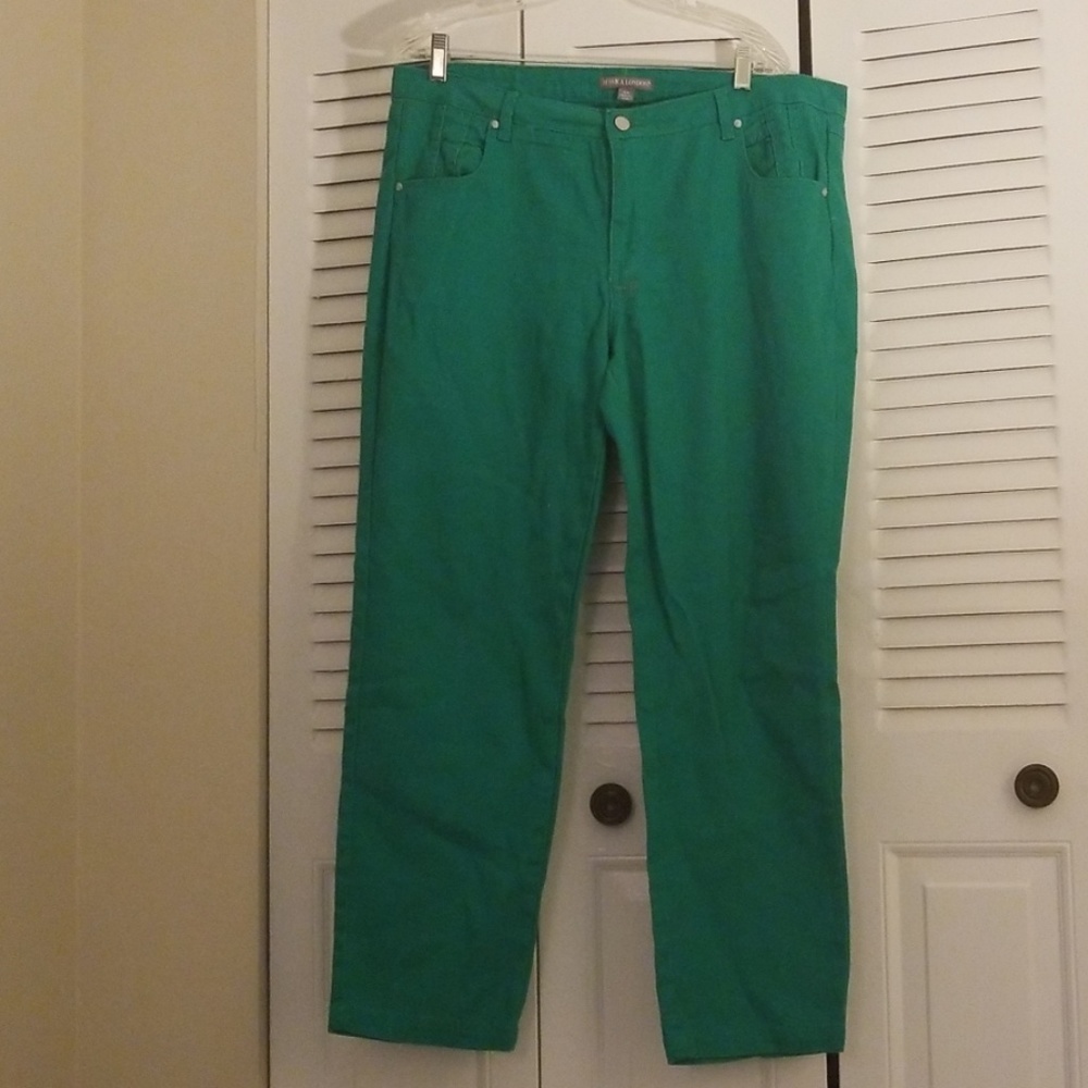 Jessica London size 16W Emerald green denim jeans